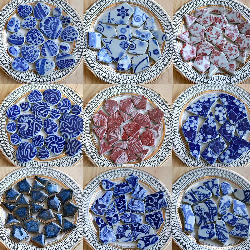 Ceramic Tile Blank - 100g 타원형 세라믹 모자이크 타일 멀티