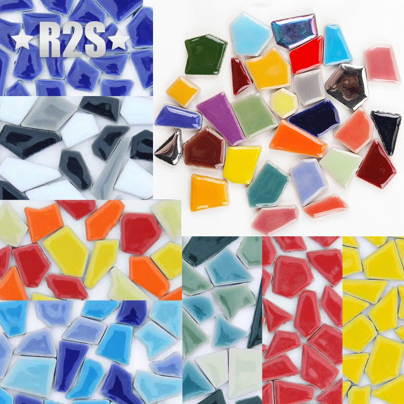 Ceramic Tile Blank - 100g 도자기 모자이크 타일 DIY 공예