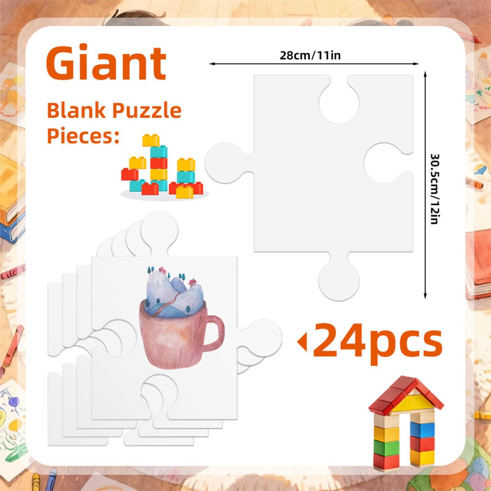 Puzzle Blank White - 24x 흰색 판지 빈 직소 퍼즐