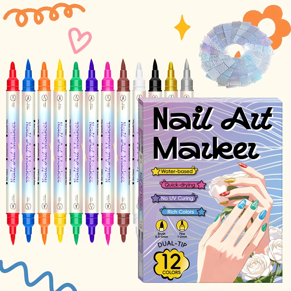 Copic Marker Sketch - 12색 네일 아트 펜 세트, 24개의