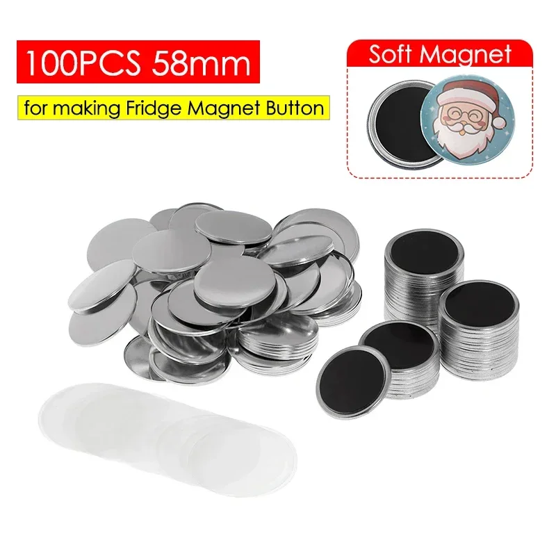 Button Badge Blank - 50/100PCS 25-75mm 자석 냉장고 배지 핀