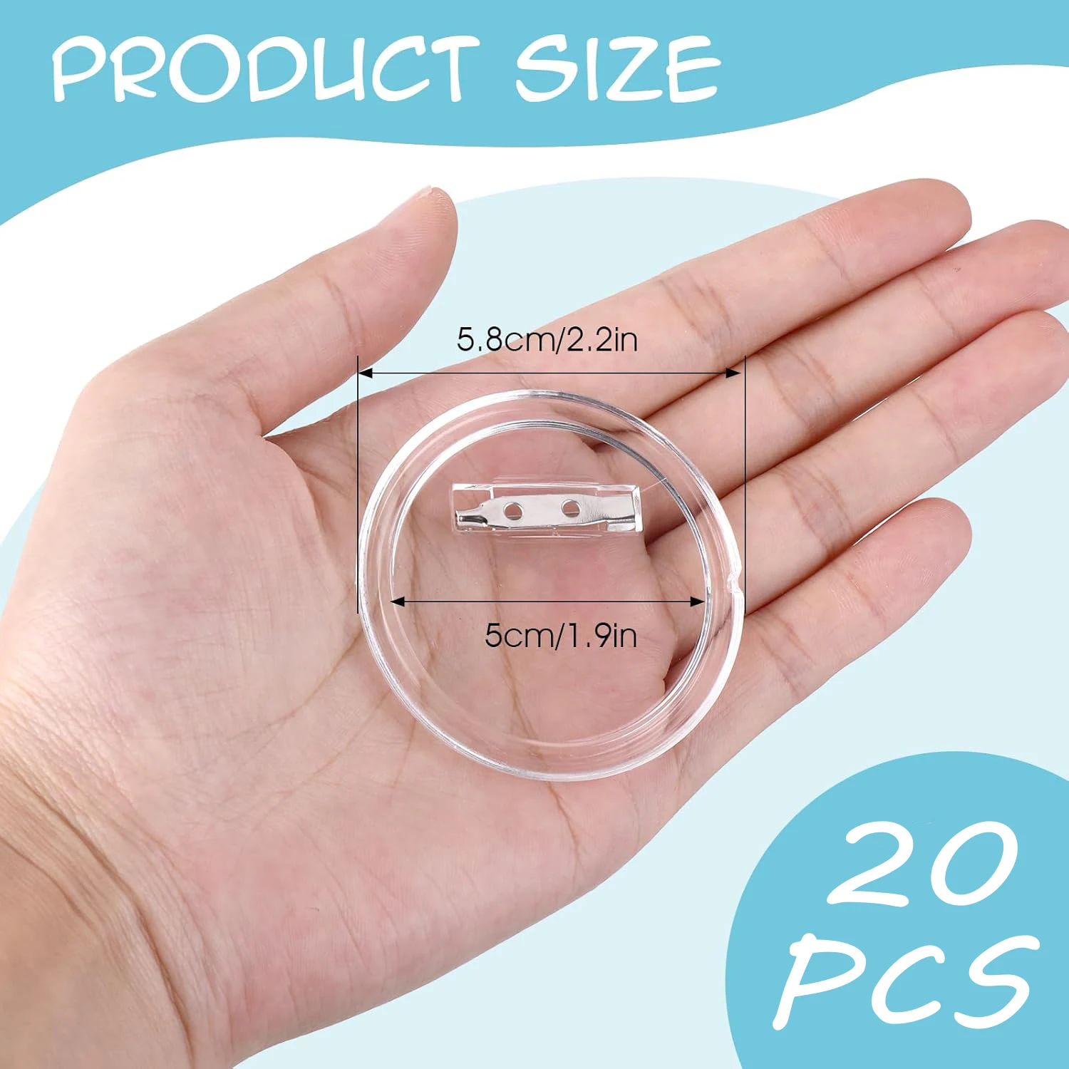 5-20PCS 핀이있는 버튼 공백 투명 아크릴 버튼 핀 - Button Badge Blank 리뷰 및 가격