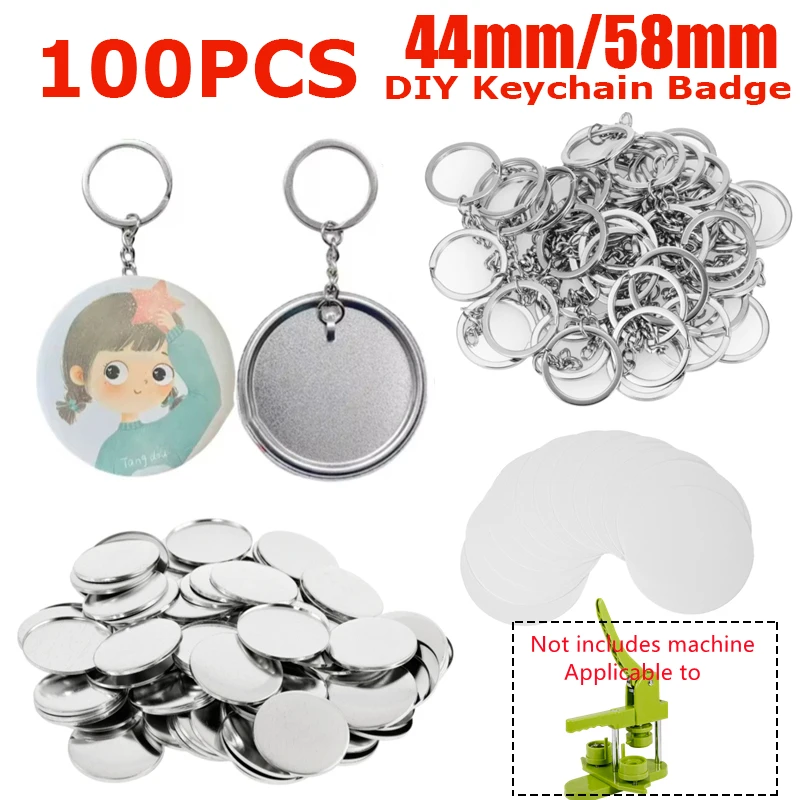 100PCS 빈 플라스틱/금속 단추 만들기 용품 DIY - Button Badge Blank 리뷰 및 가격